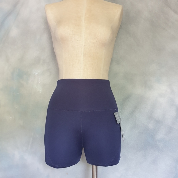 Marika Active Eclipse Navy Blue Wide High Waist Bike Shorts w/ InterLok Wick Sm - Picture 3 of 16